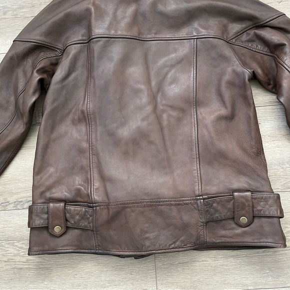 NWOT Free People Rori Slouchy Moto Genuine Leather Jacket with Sherpa Collar - Picture 7 of 9